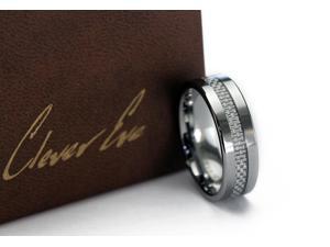 CleverEve Tungsten Nation 8mm Flat Edge Band w/ 3mm White Carbon Fiber Inlay Tungsten Ring (7) CleverEve Tungsten Nation 8mm Flat Edge Band w/ 3mm White Carbon Fiber Inlay Tungsten Ring (7)