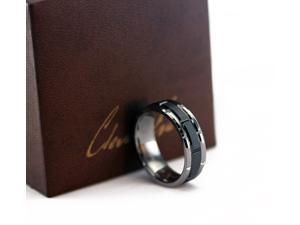 CleverEve 2015 Tungsten Nation 8mm Mens Grooved Black Ceramic Tungsten Mixed Ring w/ 4mm Raised & Slotted Ceramic Center Tungsten Wedding Band (11) CleverEve 2015 Tungsten Nation 8mm Mens Grooved Black Ceramic Tungsten Mixed Ring w/ 4mm Raised & Slotted Ceramic Center Tungsten Wedding Band (11)