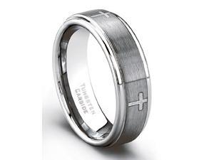 CleverEve 7 mm Tungsten Carbide Ring With Laser Etched Cross Design Size 11.5 CleverEve 7 mm Tungsten Carbide Ring With Laser Etched Cross Design Size 11.5