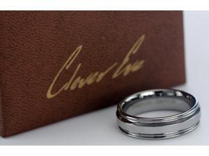 CleverEve 7 mm Tungsten Carbide Ring Stone Finish Polished Center High Polish Finish 8.5 CleverEve 7 mm Tungsten Carbide Ring Stone Finish Polished Center High Polish Finish 8.5