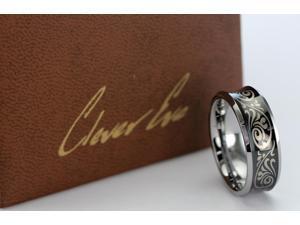 CleverEve Tungsten Nation 8mm Tungsten Ring Black Plated High Polished Laser Etched Tribal Pattern Band (10.5) CleverEve Tungsten Nation 8mm Tungsten Ring Black Plated High Polished Laser Etched Tribal Pattern Band (10.5)