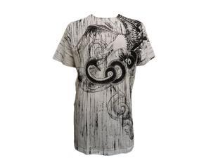 Konflic Men's Eagle Snatching The Snake MMA T Shirt, White 3X-Large Konflic Men's Eagle Snatching The Snake MMA T Shirt, White 3X-Large