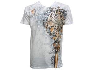 Konflic NWT Men's Eagle Guardian MMA Muscle V-Neck T-shirt, White, Medium Konflic NWT Men's Eagle Guardian MMA Muscle V-Neck T-shirt, White, Medium