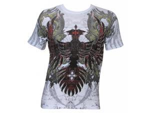 Konflic Men's Ruined Ancient Phoenix MMA Muscle T-Shirt - White - X-Large Konflic Men's Ruined Ancient Phoenix MMA Muscle T-Shirt - White - X-Large