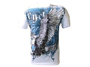 Konflic NWT Men's Twin Eagles Graphic MMA Muscle T-shirt, White, Large Konflic NWT Men's Twin Eagles Graphic MMA Muscle T-shirt, White, Large