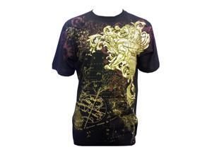 Konflic Golden Lion World Atlas Designer Muscle T-shirt Black 3XL Konflic Golden Lion World Atlas Designer Muscle T-shirt Black 3XL