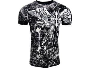 Konflic NWT Men's Cross with Wings Graphic MMA Muscle T-shirt, Black, M Konflic NWT Men's Cross with Wings Graphic MMA Muscle T-shirt, Black, M