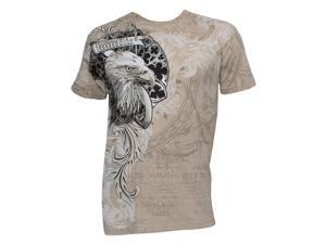 Konflic Men's Eagle Crest MMA Muscle T-Shirt - Khaki - Medium Konflic Men's Eagle Crest MMA Muscle T-Shirt - Khaki - Medium
