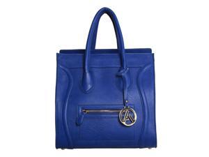 Womens Designer "Poitiers" Tote Structured Shoulder Handbag - Blue Womens Designer "Poitiers" Tote Structured Shoulder Handbag - Blue