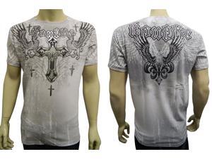 Konflic NWT Men's Griffin Cross Emblem Graphic MMA Muscle T-shirt, White, M Konflic NWT Men's Griffin Cross Emblem Graphic MMA Muscle T-shirt, White, M