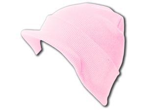 Knit Cuff Beanie Visor - Winter Wear/Sports - Light Pink Knit Cuff Beanie Visor - Winter Wear/Sports - Light Pink
