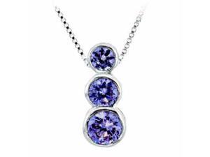 Sterling Silver Past Present and Future Simulated Tanzanite CZ Pendant Sterling Silver Past Present and Future Simulated Tanzanite CZ Pendant