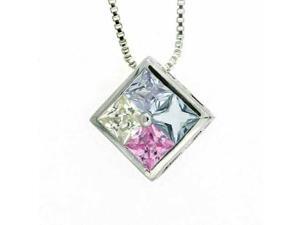Sterling Silver Multi Color Pink, Light Yelllow,Lavender, and Light Blue CZ Colo Sterling Silver Multi Color Pink, Light Yelllow,Lavender, and Light Blue CZ Colo