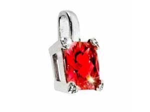 Sterling Silver Red cubic zirconia and Simulated Diamond CZ Square Heart Pendant Sterling Silver Red cubic zirconia and Simulated Diamond CZ Square Heart Pendant