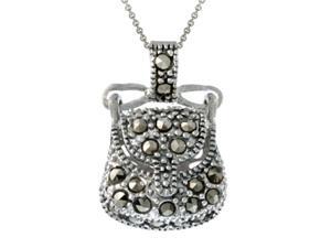 Sterling Silver & Marcasite Novelty Purse Pendant Sterling Silver & Marcasite Novelty Purse Pendant