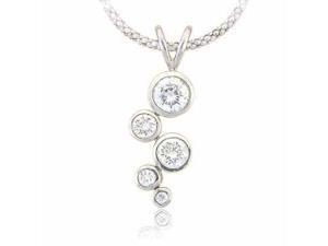 Sterling Silver Designer Bubble Simulated Diamond CZ Pendant Sterling Silver Designer Bubble Simulated Diamond CZ Pendant