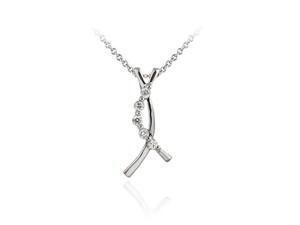 Sterling Silver CZ Vertical Twist Pendant Sterling Silver CZ Vertical Twist Pendant