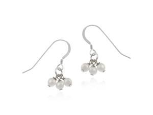 Genuine Dangling Freshwater Cultured Pearl Earrings Clusters Genuine Dangling Freshwater Cultured Pearl Earrings Clusters