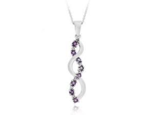 Sterling Silver Amethyst & Diamond Infinity Pendant Sterling Silver Amethyst & Diamond Infinity Pendant