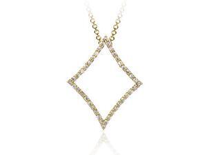 18K Gold/ Sterling Silver CZ Diamond Shape Pendant 18K Gold/ Sterling Silver CZ Diamond Shape Pendant