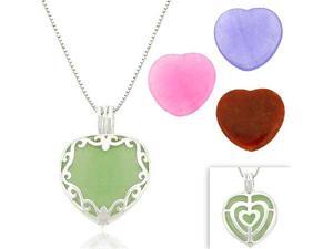 Sterling Silver Heart Multi Color Interchangable Pendant Sterling Silver Heart Multi Color Interchangable Pendant