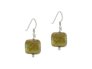 Sterling Silver .925 Genuine Freshwater Cultured Iridescent Green Gold Coin Pear Sterling Silver .925 Genuine Freshwater Cultured Iridescent Green Gold Coin Pear