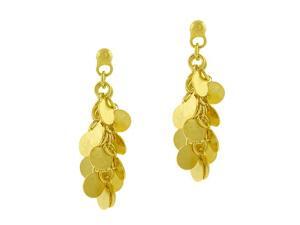 18K Gold over Sterling Silver Disc Cluster Dangle Earrings 18K Gold over Sterling Silver Disc Cluster Dangle Earrings