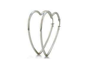 Stainless Steel Heart Shaped Hoop Earrings Stainless Steel Heart Shaped Hoop Earrings
