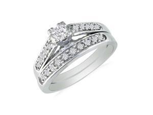 1/2ct Ladies Traditional Diamond Bridal Set, 10K White Gold 1/2ct Ladies Traditional Diamond Bridal Set, 10K White Gold