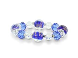 Blue Murano Glass and Crystal Bead Bracelet Blue Murano Glass and Crystal Bead Bracelet