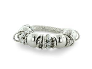 Silver Tone Rhinestone Stretch Charm Bracelet Silver Tone Rhinestone Stretch Charm Bracelet