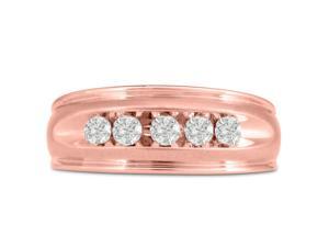 Men's 1/2ct Diamond Ring In 10K Rose Gold, G-H, I2-I3 Men's 1/2ct Diamond Ring In 10K Rose Gold, G-H, I2-I3