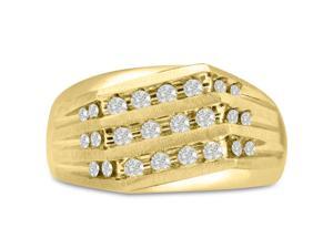Men's 1/2ct Diamond Ring In 10K Yellow Gold, G-H, I2-I3 Men's 1/2ct Diamond Ring In 10K Yellow Gold, G-H, I2-I3