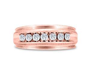 Men's 1/2ct Diamond Ring In 14K Rose Gold, G-H, I2-I3 Men's 1/2ct Diamond Ring In 14K Rose Gold, G-H, I2-I3