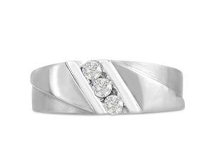 Men's 1/4ct Diamond Ring In 14K White Gold, I-J-K, I1-I2 Men's 1/4ct Diamond Ring In 14K White Gold, I-J-K, I1-I2