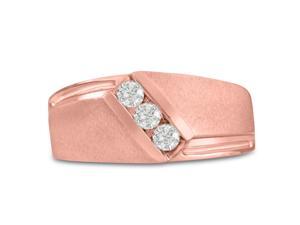 Men's 1/3ct Diamond Ring In 10K Rose Gold, I-J-K, I1-I2 Men's 1/3ct Diamond Ring In 10K Rose Gold, I-J-K, I1-I2
