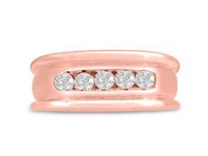 Men's 1/2ct Diamond Ring In 10K Rose Gold, G-H, I2-I3 Men's 1/2ct Diamond Ring In 10K Rose Gold, G-H, I2-I3