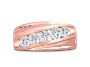 Men's 1ct Diamond Ring In 10K Rose Gold, G-H, I2-I3 Men's 1ct Diamond Ring In 10K Rose Gold, G-H, I2-I3