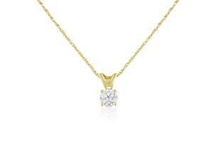 SuperJeweler 1/4ct Natural Genuine Diamond Solitaire Pendant In 14K Yellow Gold With Free 18 Inch Chain SuperJeweler 1/4ct Natural Genuine Diamond Solitaire Pendant In 14K Yellow Gold With Free 18 Inch Chain