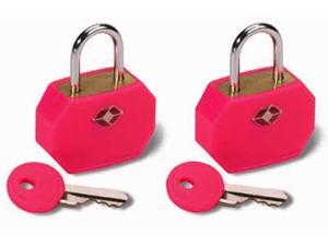 Lewis N. Clark TSA14PNK TravelSentry Mini Padlock 2pk Neon Pink Lewis N. Clark TSA14PNK TravelSentry Mini Padlock 2pk Neon Pink