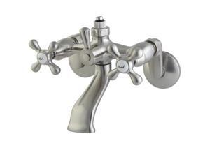 Kingston Brass CC2668 Vintage Wall Mount Tub Faucet with Riser Adapter, Satin Ni Kingston Brass CC2668 Vintage Wall Mount Tub Faucet with Riser Adapter, Satin Ni