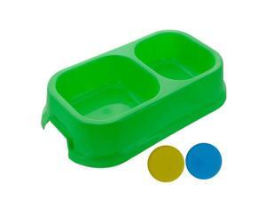 Bulk Buys DI467 Dog Bowl 2 Section Assorted Colors Case of 144 Bulk Buys DI467 Dog Bowl 2 Section Assorted Colors Case of 144