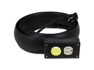 Lay-Flat Power Extension And Cord Cover 13 Amps 125 V 5ft Black Lay-Flat Power Extension And Cord Cover 13 Amps 125 V 5ft Black