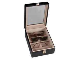 Royce Leather 4 Slot Eyeglass Box, Black - 931-BLACK-5 Royce Leather 4 Slot Eyeglass Box, Black - 931-BLACK-5