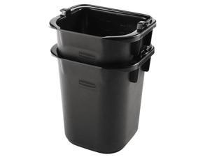 Executive Heavy Duty Pail Black Plastic 5 Quarts 9.3 w x 7.5 d x 8.5 h Executive Heavy Duty Pail Black Plastic 5 Quarts 9.3 w x 7.5 d x 8.5 h