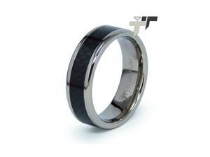 Titanium Carbon Fiber Inlay Men's Ring Titanium Carbon Fiber Inlay Men's Ring