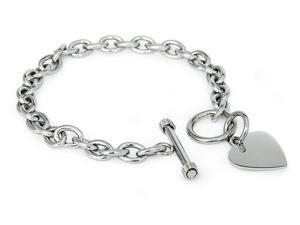 Stainless Steel Heart Tag Bracelet Stainless Steel Heart Tag Bracelet