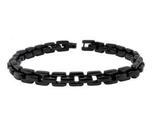 Black Stainless Steel Marina Link Bracelet 9" Black Stainless Steel Marina Link Bracelet 9"