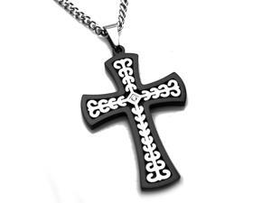 Tioneer P30711 Stainless Steel Two-Tone Celtic Cross Pendant with 0.02ctw CZ Center Stone Tioneer P30711 Stainless Steel Two-Tone Celtic Cross Pendant with 0.02ctw CZ Center Stone
