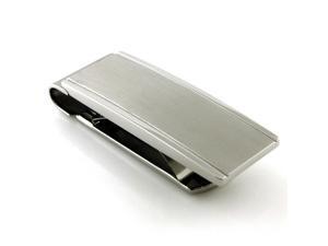 TIONEER® Men's Stainless Steel Money Clip in Satin Finish with Indented Edges TIONEER® Men's Stainless Steel Money Clip in Satin Finish with Indented Edges